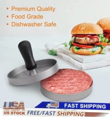 Hamburger Patty Maker Round Metal Mould Grill Burger Press – Cooking Tool