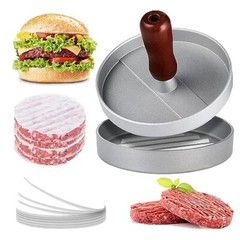 Hamburger Press Patty Maker Mold with 100 Pcs Wax Disc Papers for Cooking