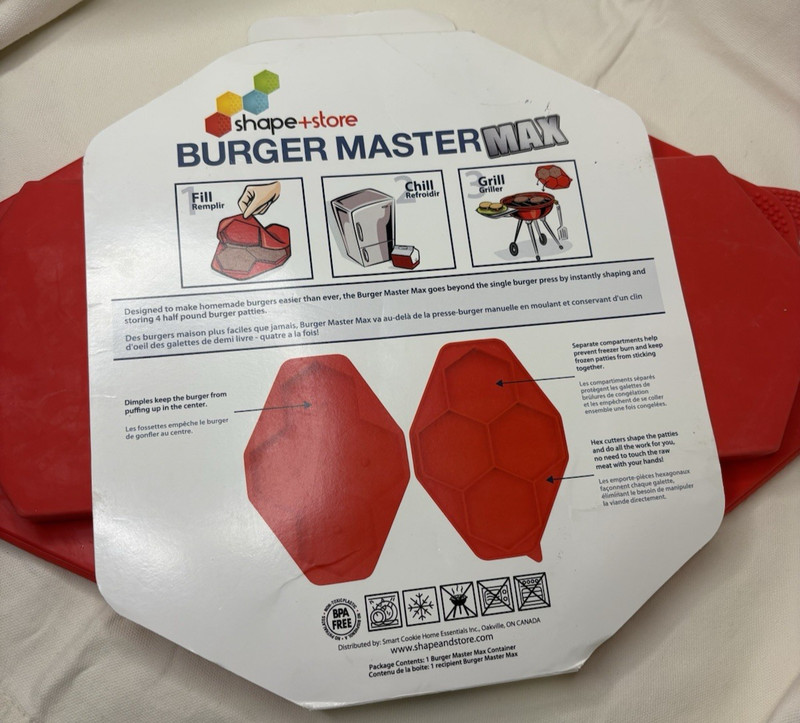 Shape + Store Burger Master Max Four Burger Press and Freezer Container in One gallery
