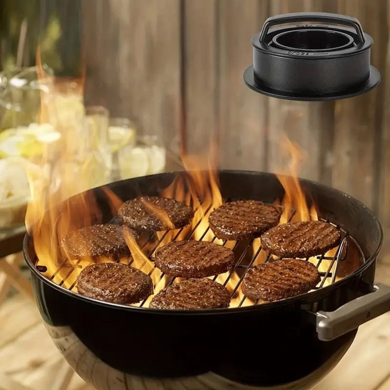 3in1 Non-Stick Hamburger Patty Maker Stuffed Burger Press Sliders BBQ Molds US gallery
