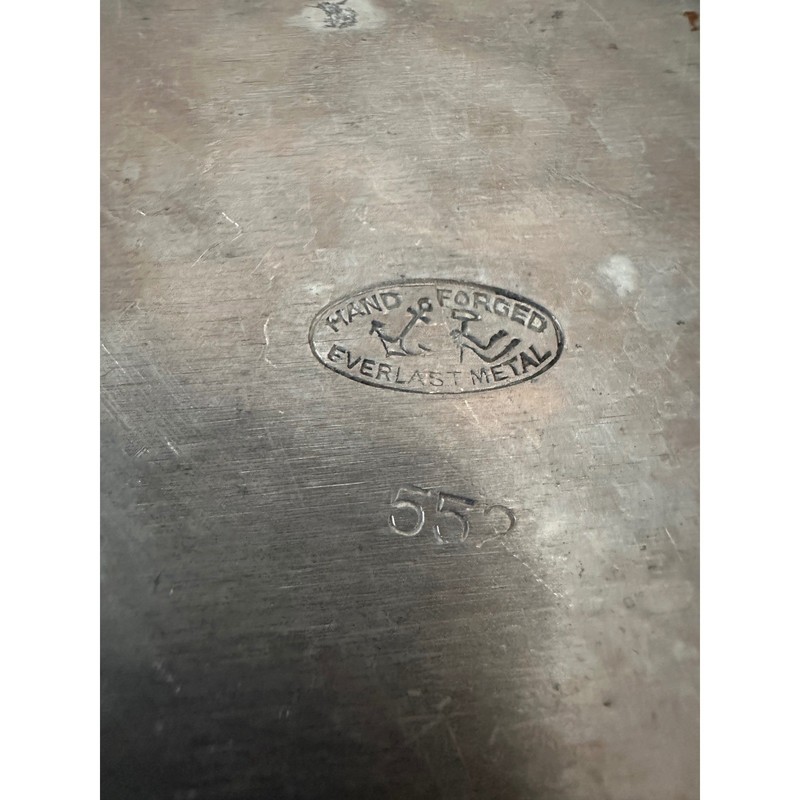 VTG Everlast Hand-Forged Hammered Floral Aluminum Silent Butler Crumb Catcher gallery