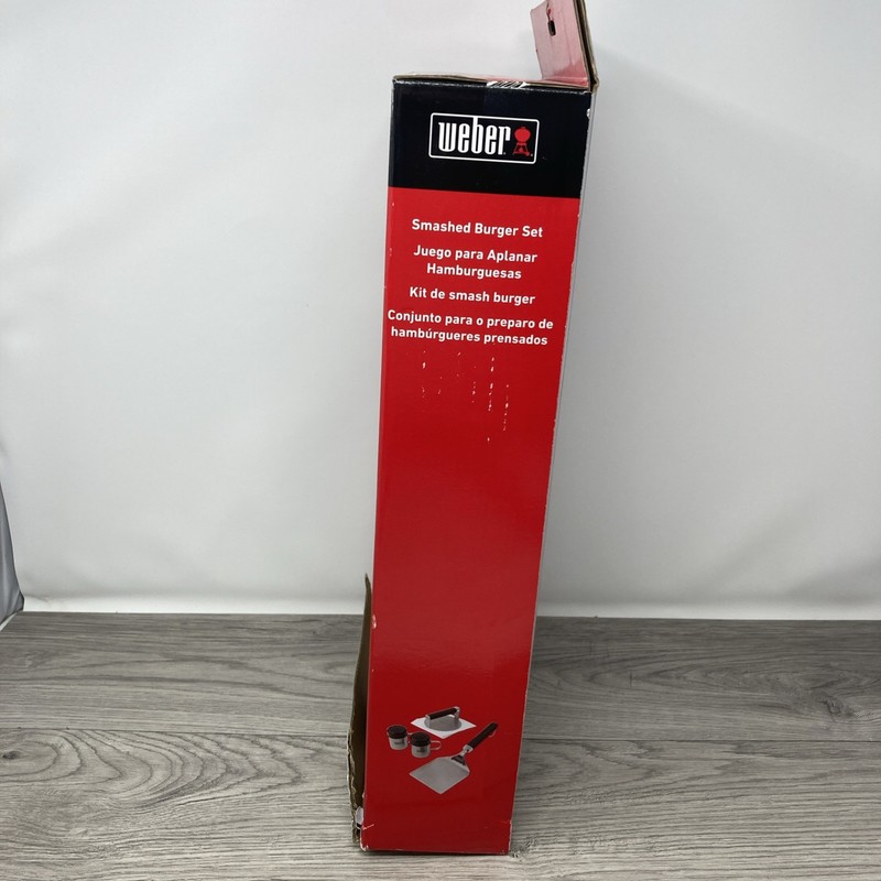 Weber Smashed Burger Set Burger Press Wide Spatula 2 Seasoning Shakers NIB gallery