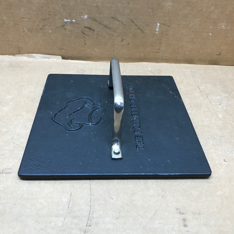 Pampered Chef 8.5" Cast Iron Grill Press and Cleaning Tool gallery
