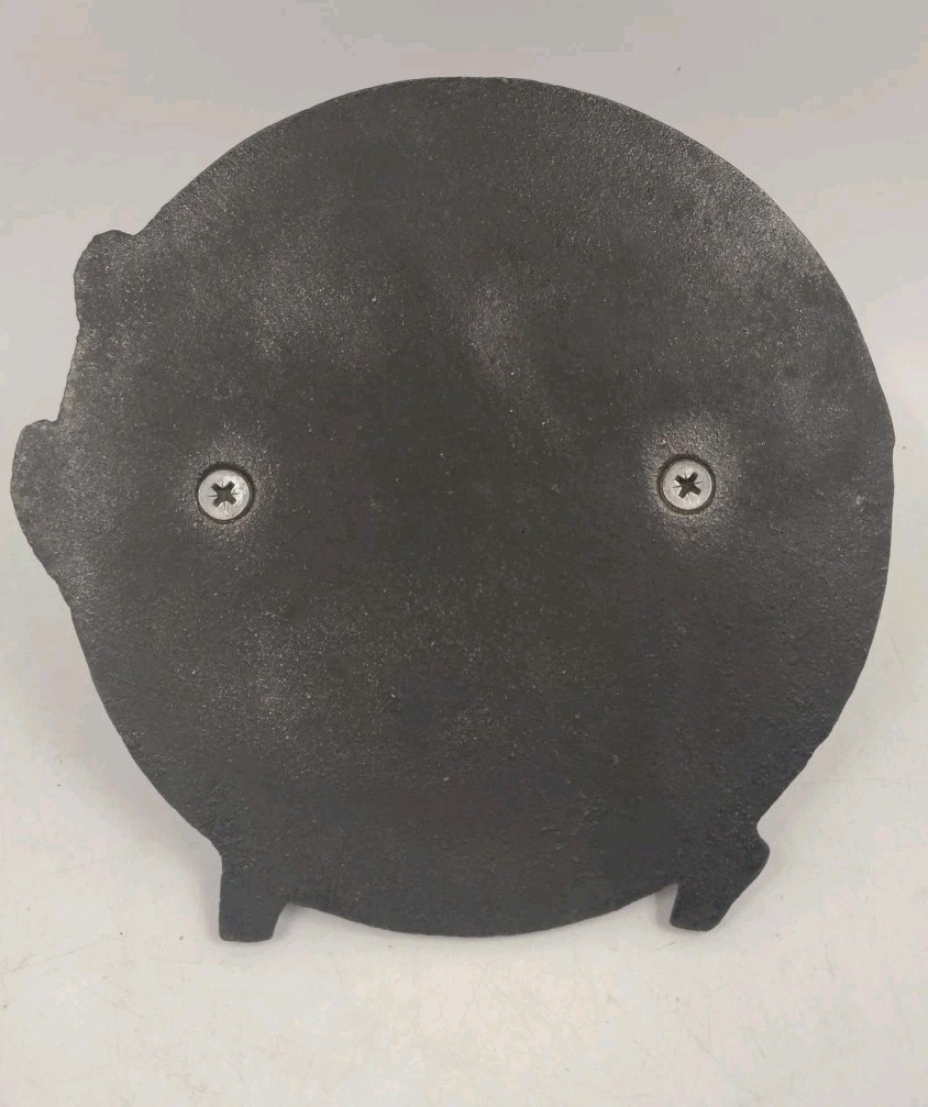 Old Mountain 7" dia. Cast Iron Chubby Pig Shape Bacon Press / Grill Press NICE gallery