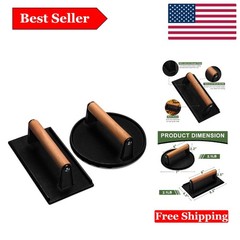 Professional Texture Cast Iron Meat Press – For Beautiful Grill Marks and Flavor