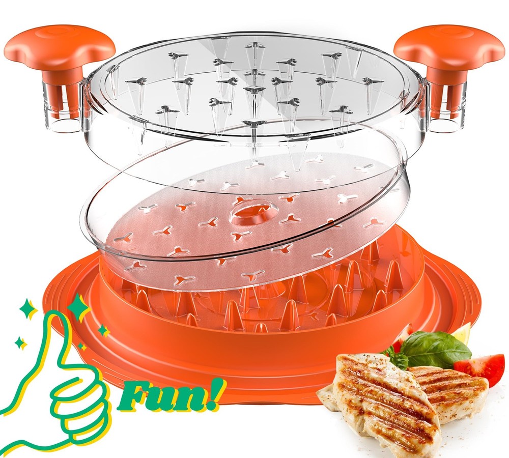 Chicken Shredder with Removable Plate - Manual Meat Large, Orange