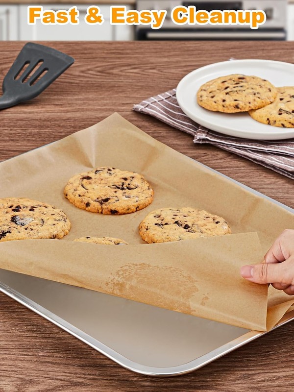 SMARTAKE 200 Pcs Unbleached Parchment Paper Baking Sheets, 8 x 12, gallery