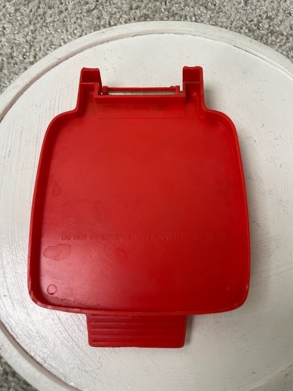 Vintage 4"x4" Kitchen Tool Hamburger Moulder Press Non-Stick Stuffed Red gallery