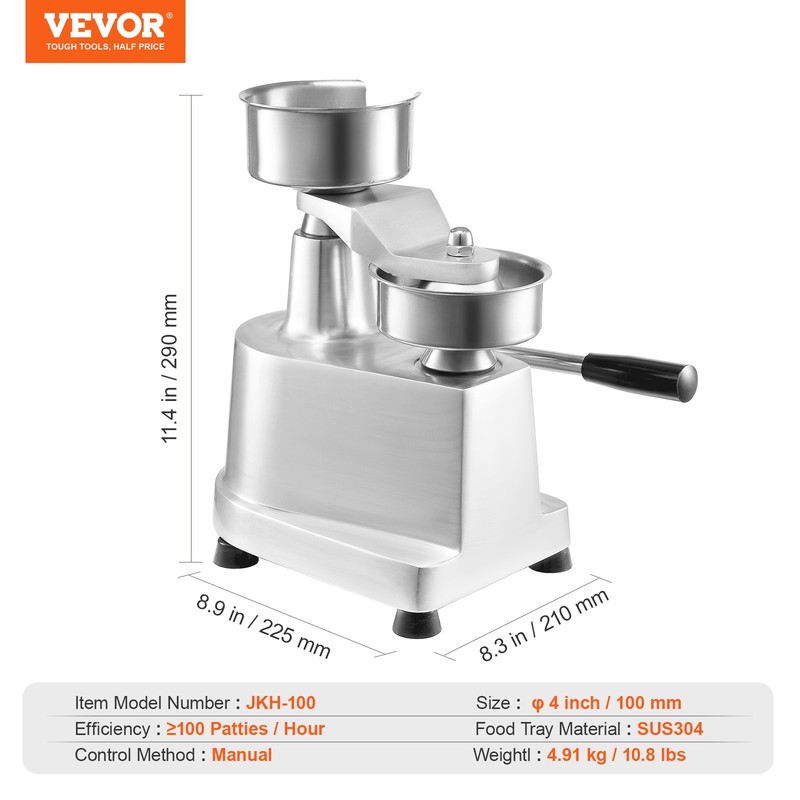 VEVOR 4" Commercial Burger Patty Maker Hamburger Meat Press Forming Machine gallery