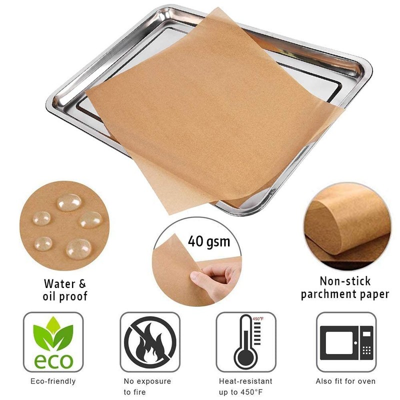 Comfylife 120 x Parchment Paper Sheets - No Curl, 120 sheets 12x16 in, Brown gallery