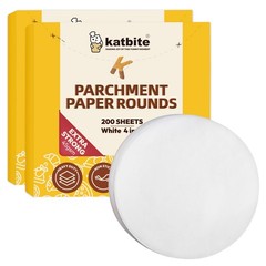 Katbite 4 Inch 400Pcs Parchment Paper Rounds, Round 4inch-400