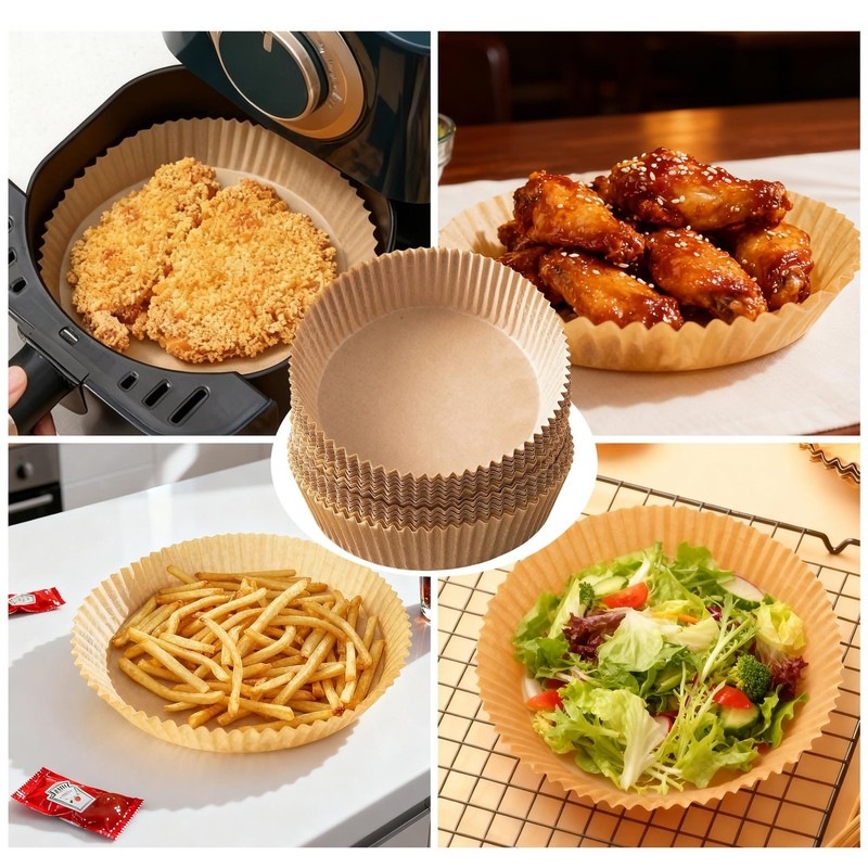 Air Fryer Liners, 100Pcs Round Parchment Paper, Cooking 6.5" Round, gallery
