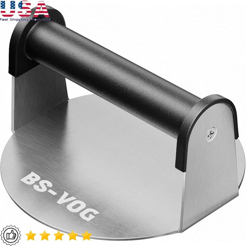 Gift-Ready Hamburger Press W/ Cool-Touch Handle Perfect Crispy Patties New gallery