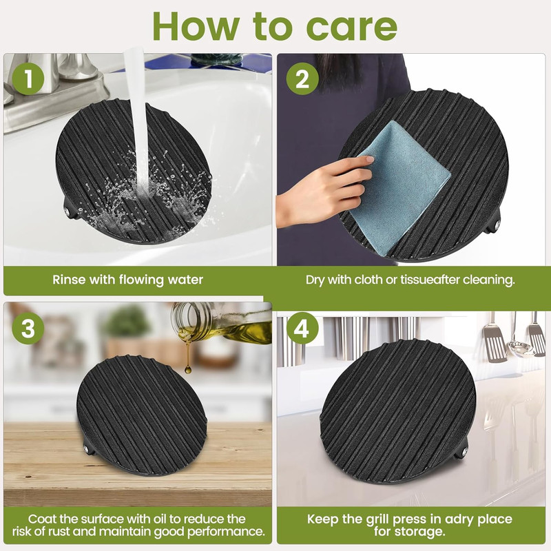 Blackstone Burger Press Set - 7" round Smash Burger Press & 8"X4" Rectangle Cast gallery