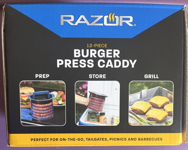 NEW Razor 12-Piece Prep & Store Burger Press Caddy with 8 Burger Patty Dividers gallery