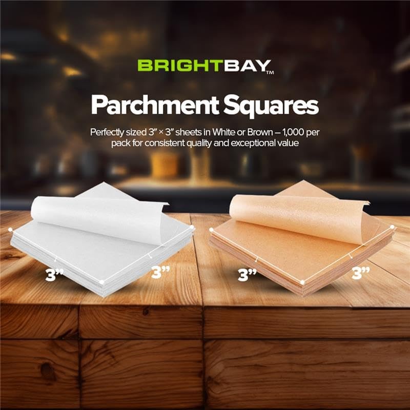 BrightBay 3x3 Inch Parchment Paper Squares - White (1000 3 x 3, gallery