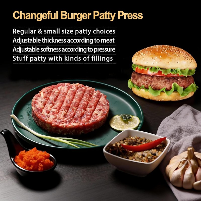 3 in 1 Burger Press for Homemade Patties Flat Slider Maker gallery