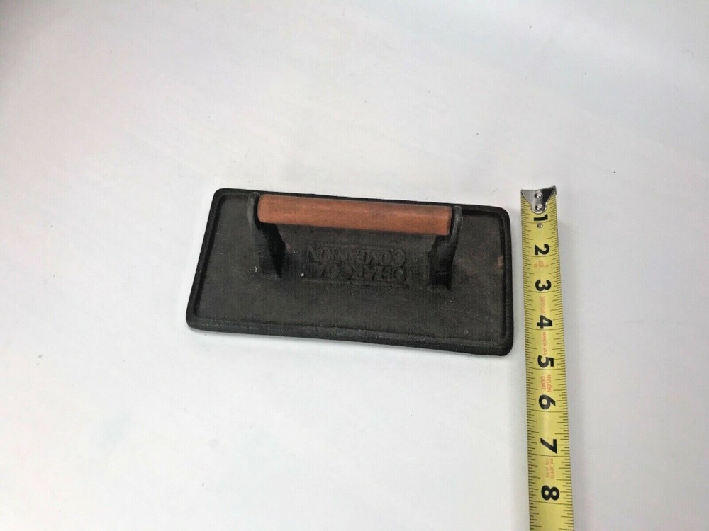 - Cast Iron Meat Press- 9" Rectangular/Grill Marks- Charcoal Companion