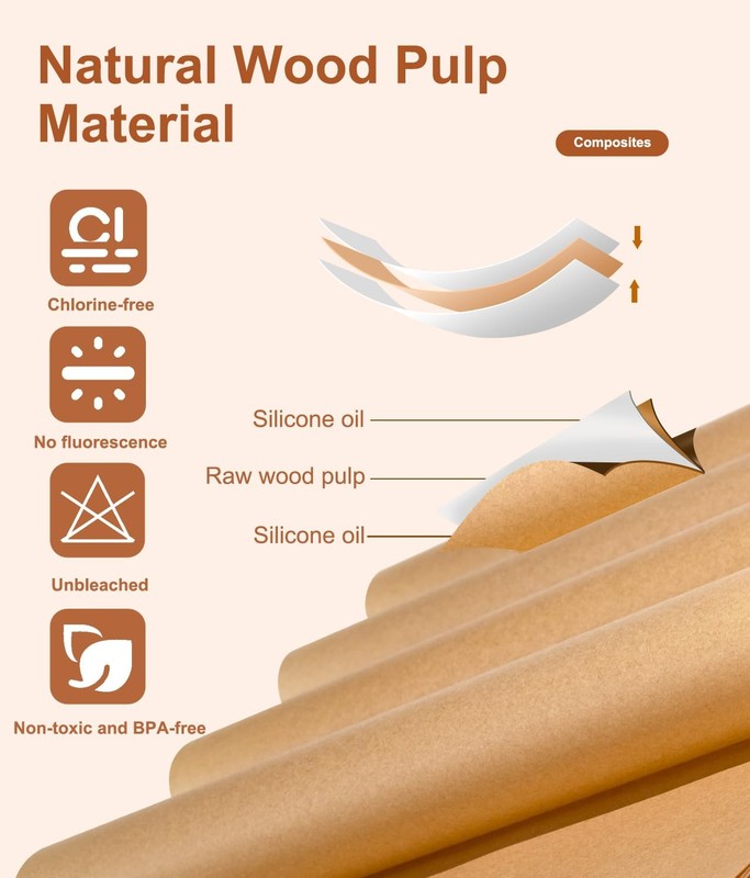 Parchment Paper Sheets 9x13 Inch – 70Pcs Precut 9*13in - 70pcs, Brown gallery