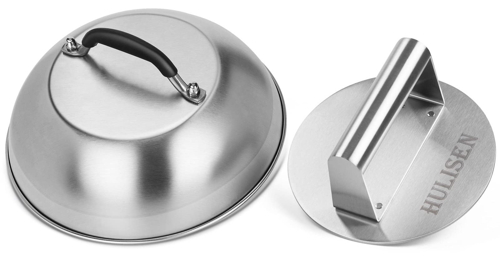 Cheese Melting Dome & Burger Press Set, 6.2" Grill Press with 9" Basting Cover, gallery
