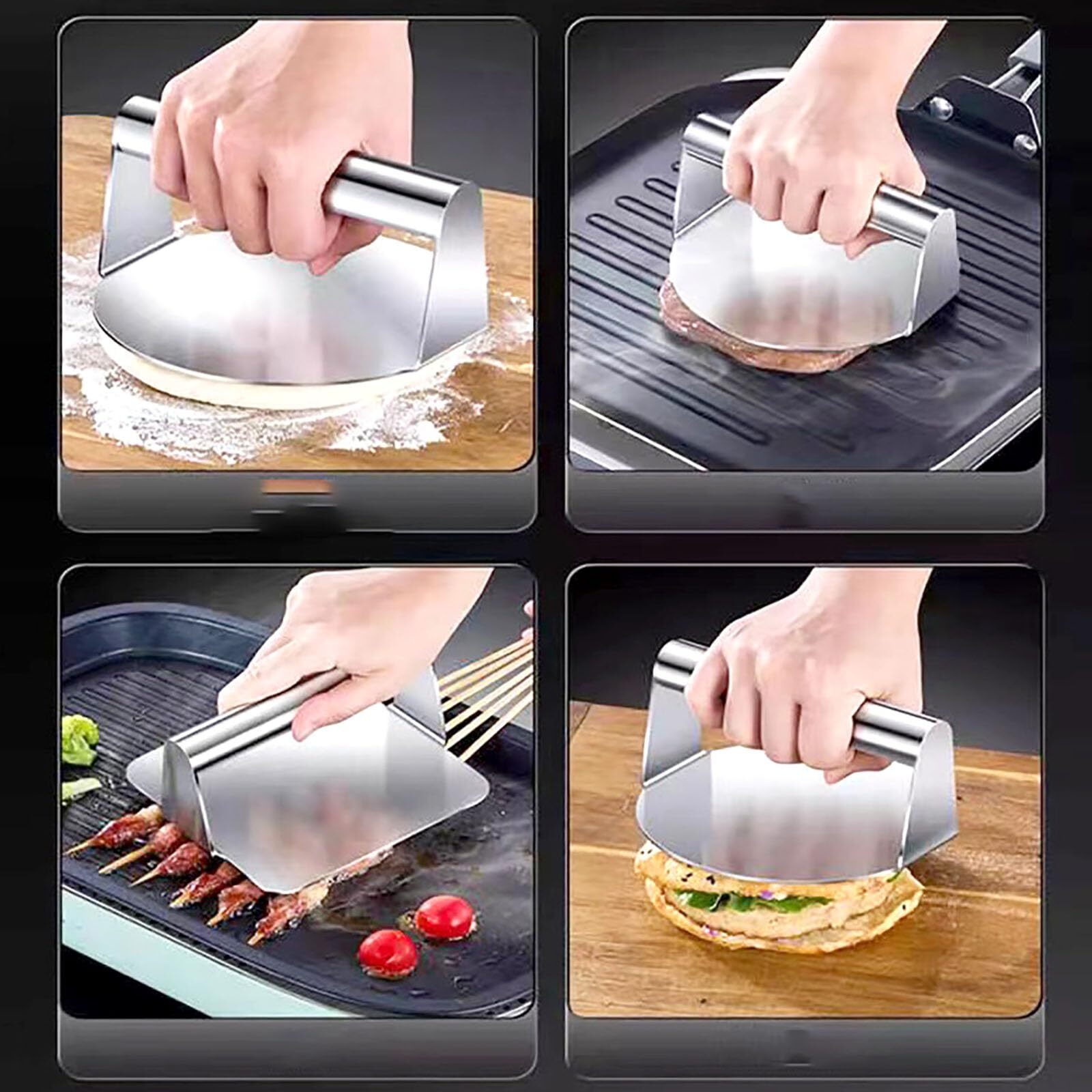 Meat Barbecue Presses, 5.5 Inch Stainless Steel Round Hamburger Meat Mold gallery