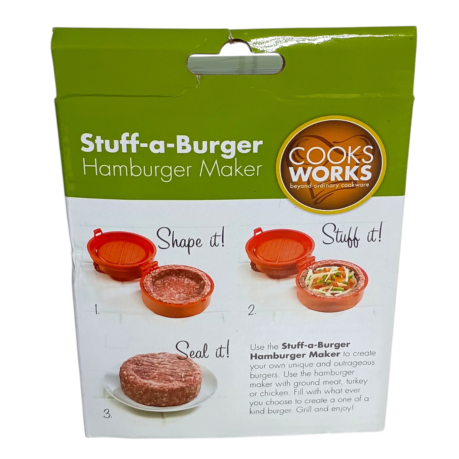 Stuff-a-Burger Hamburger Maker Cook Works Gourmet Burgers NEW gallery