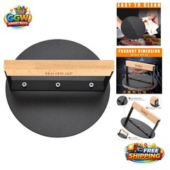 6-Inch Round Smasher Burger Press with Wooden Handle – Perfect Grilling Tool