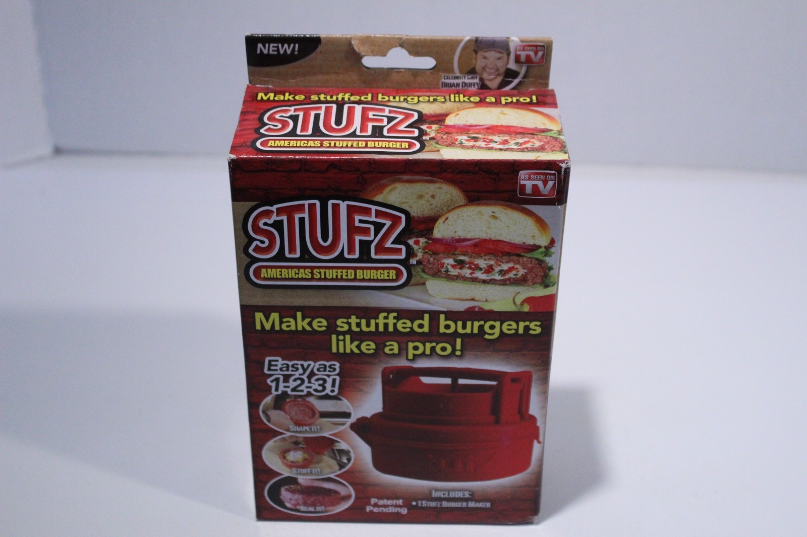 Stufz Americas Stuffed Burger Maker Press As Seen on TV Gift Griller New Sealed gallery