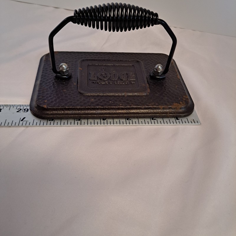 Lodge LGP3 Rectangular Cast Iron Grill Press, 6.75-inch x 4.5-inch gallery