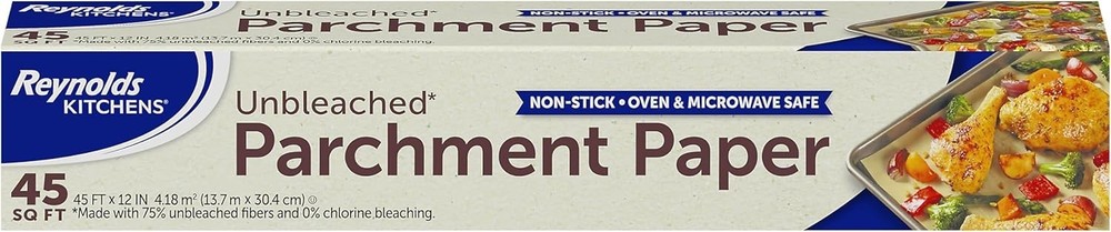 Reynolds Kitchens Unbleached Parchment Paper Roll, Non Stick Parchment Paper