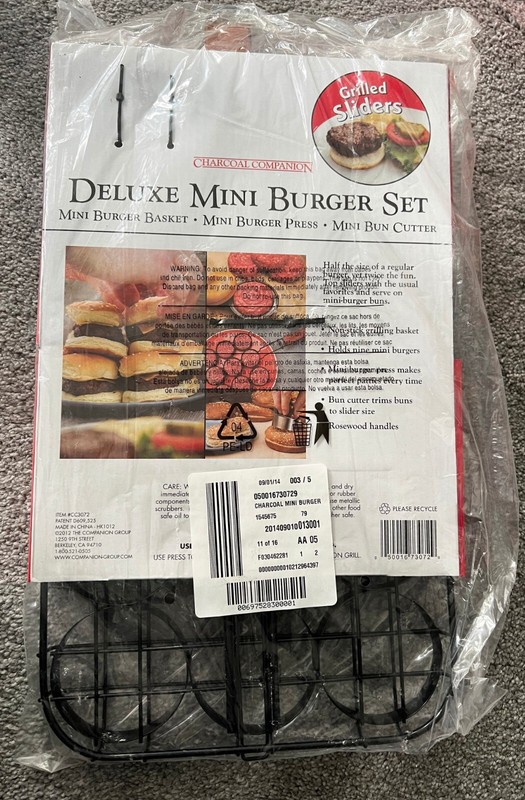 Charcoal Companion Deluxe Mini Burger Set, Grilled Sliders NEW Hamburger Gourmet gallery