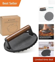 Ergonomic Cast Iron Burger Smasher for Perfectly Seared Patties – BBQ Essential