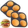 2Pcs Silicone Hamburger Bun Mold with 4 Cavities,Non-stick Hamburger Bun Pan ... gallery
