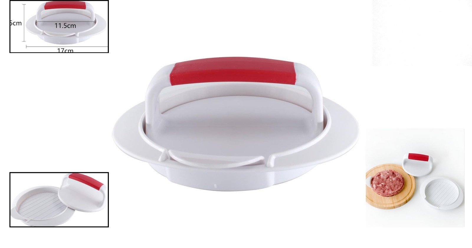 Elegant Hamburger Patty Press & Hand Pie Mold - 7.79 Cups – Easy Clean Design gallery