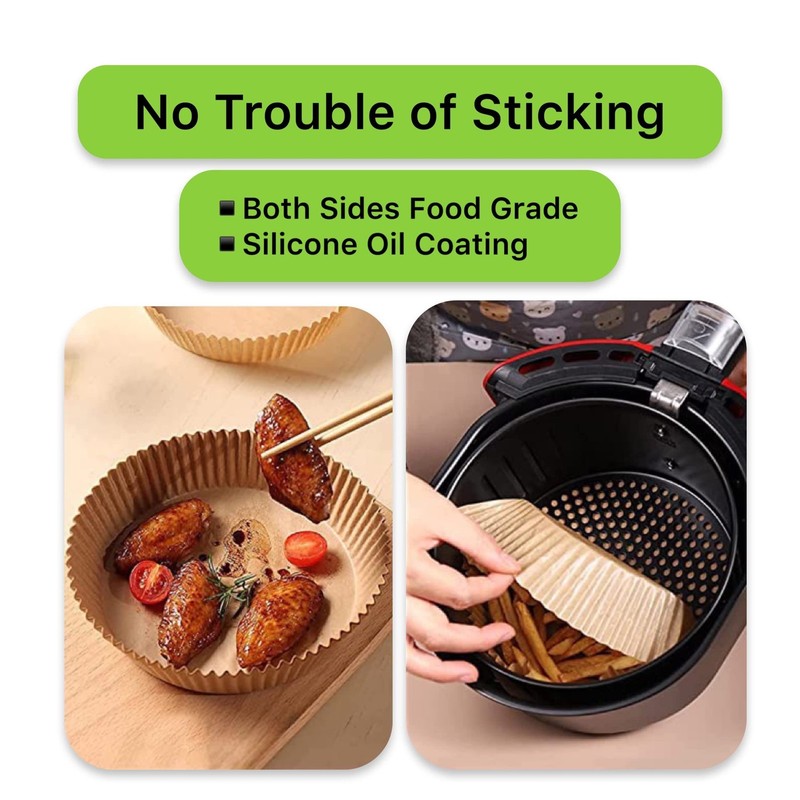 FINECE Air Fryer Liners Square, 100PCS for 2 to 5 Qt Square 6.3 in, Natural gallery