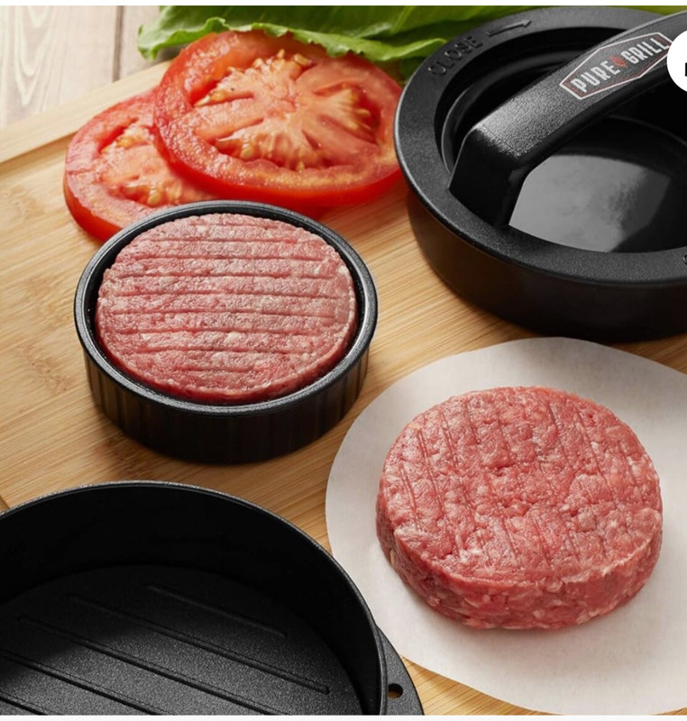NEW Pure Grill 3-in-1 Burger Press - Patty Maker with 100 Wax Papers gallery