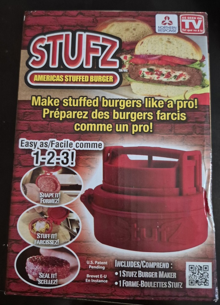 Stufz Stuffed Burger Press - Hamburger Patty Maker - As Seen On TV. BRAND NEW