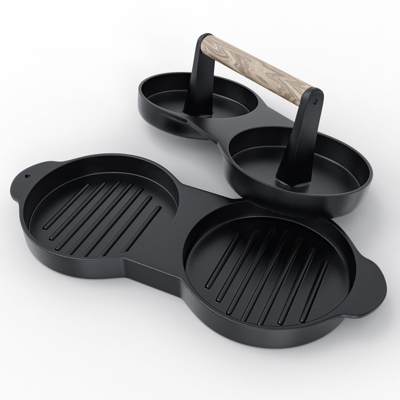 Double Burger Press Cast Iron Hamburger Patty Maker Meat for Professional gallery