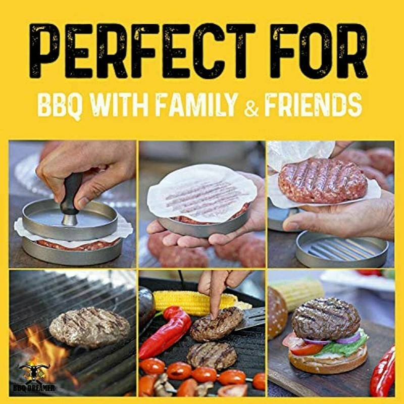BBQ DREAMER Burger Press With Comfortable Plastic Handle - Non Stick Patty Maker gallery