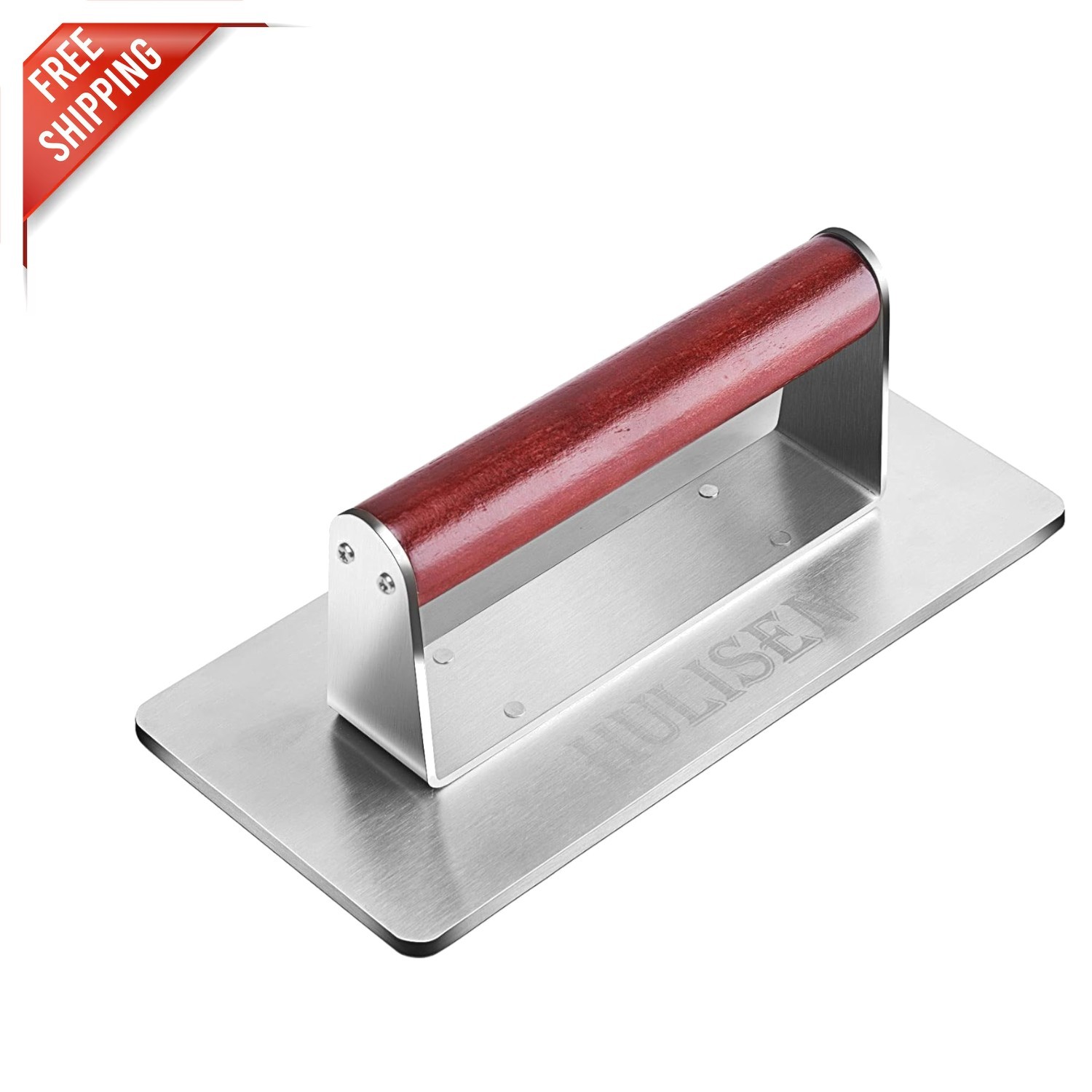 9-Inch Heavy Duty Stainless Steel Bacon Press with Wooden Handle - Non-Stick gallery