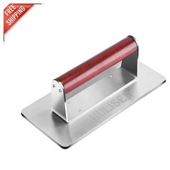 9-Inch Heavy Duty Stainless Steel Bacon Press with Wooden Handle – Non-Stick