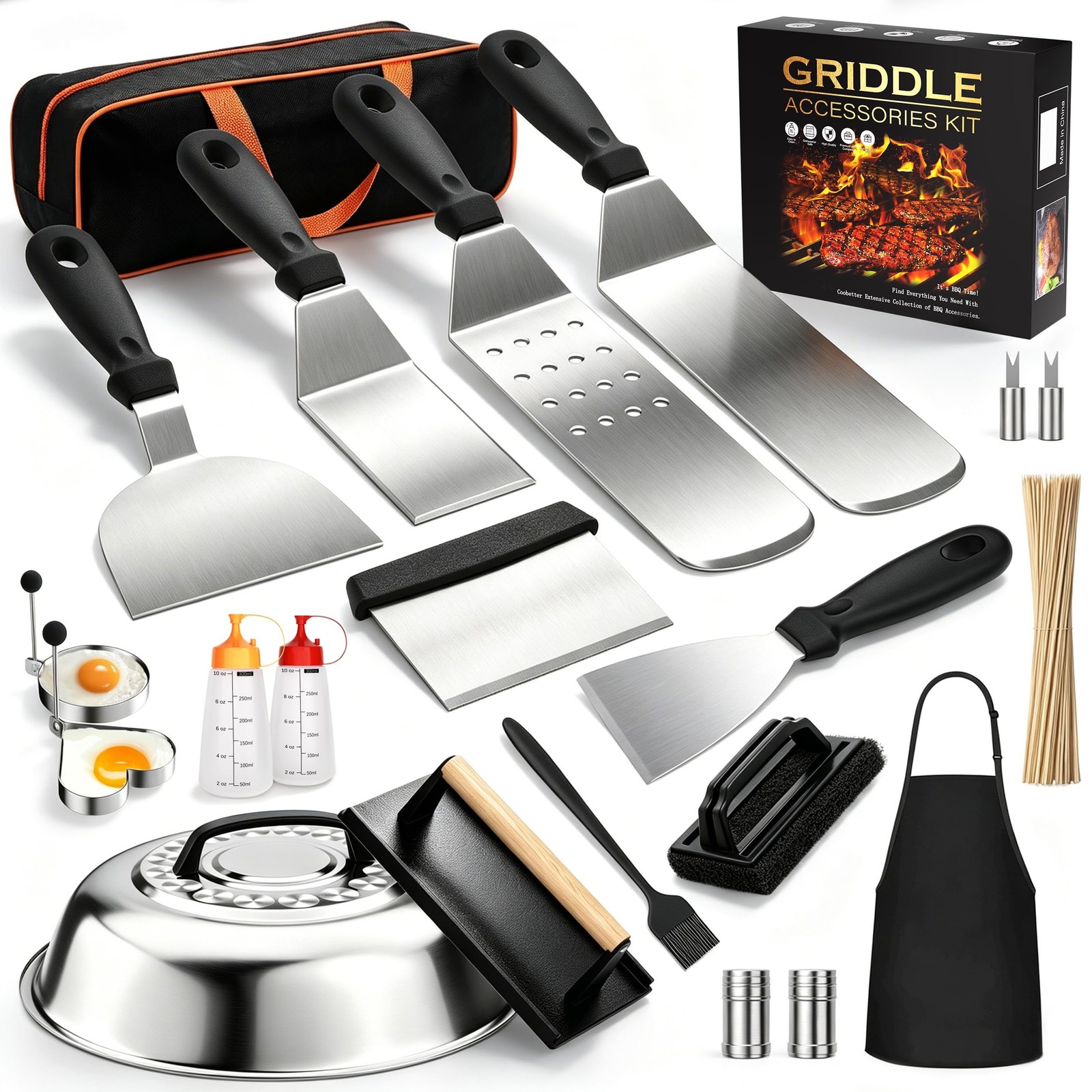 120 Pcs Griddle Accessories Kit, Perfect Hibachi Flat Top Grill Tools for Bla... gallery