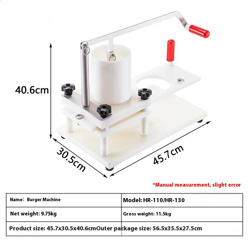 New Plastic Burger Moulding Machine USA Hand Pressing PE Burger Machine gallery