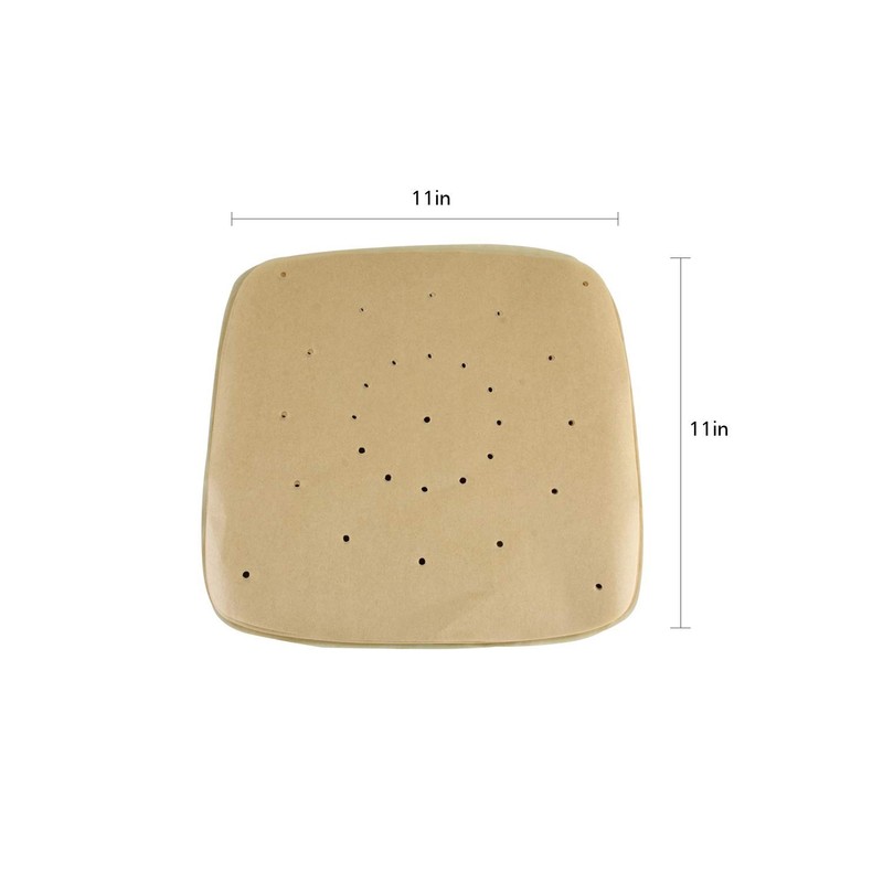 Air Fryer Parchment Paper Liners（11"×11"） Square 100Pcs 11 x 11 inches, Brown gallery