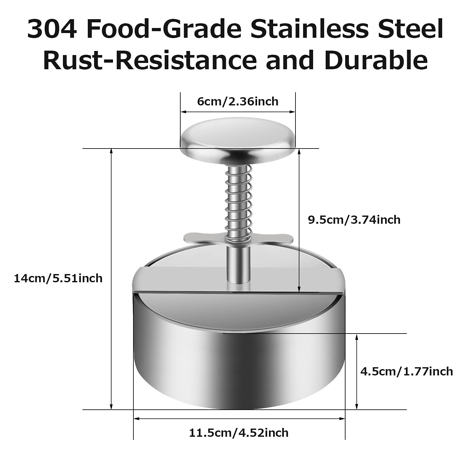 Burger Press, Stainless Steel Adjustable Hamburger Meat Press, Non Stick Patt... gallery