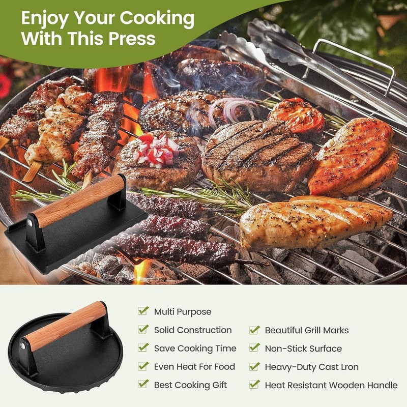 Blackstone Burger Press Set - 7" Round smash burger & Rectangle gallery