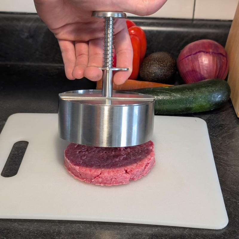 A.T. Indy Burger Patty Maker 4.5in_304 Stainless Steel_ Press Silver gallery