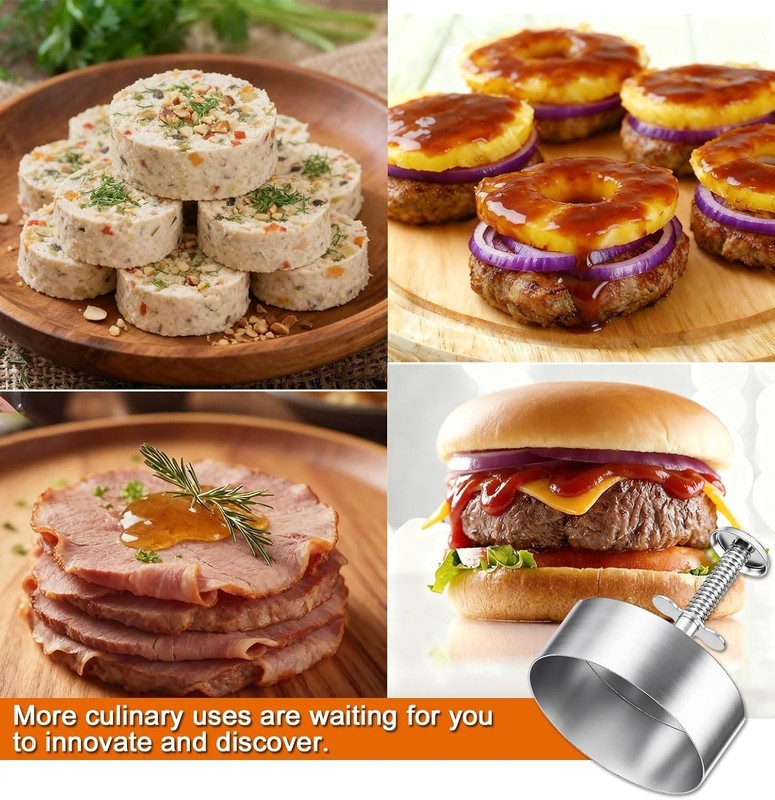 Burger Press 304 Stainless Steel, 4.5" Patty Maker with Non-Stick Mold & Spring gallery