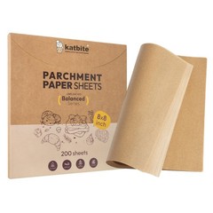 Katbite 200 Pcs Parchment Paper, 8 x 8 Inch Unbleached 8×8 200