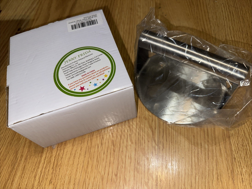 JENNY FRIDA Stainless Steel Burger Press, 5.5 Inch Round Smasher, Non-Stick